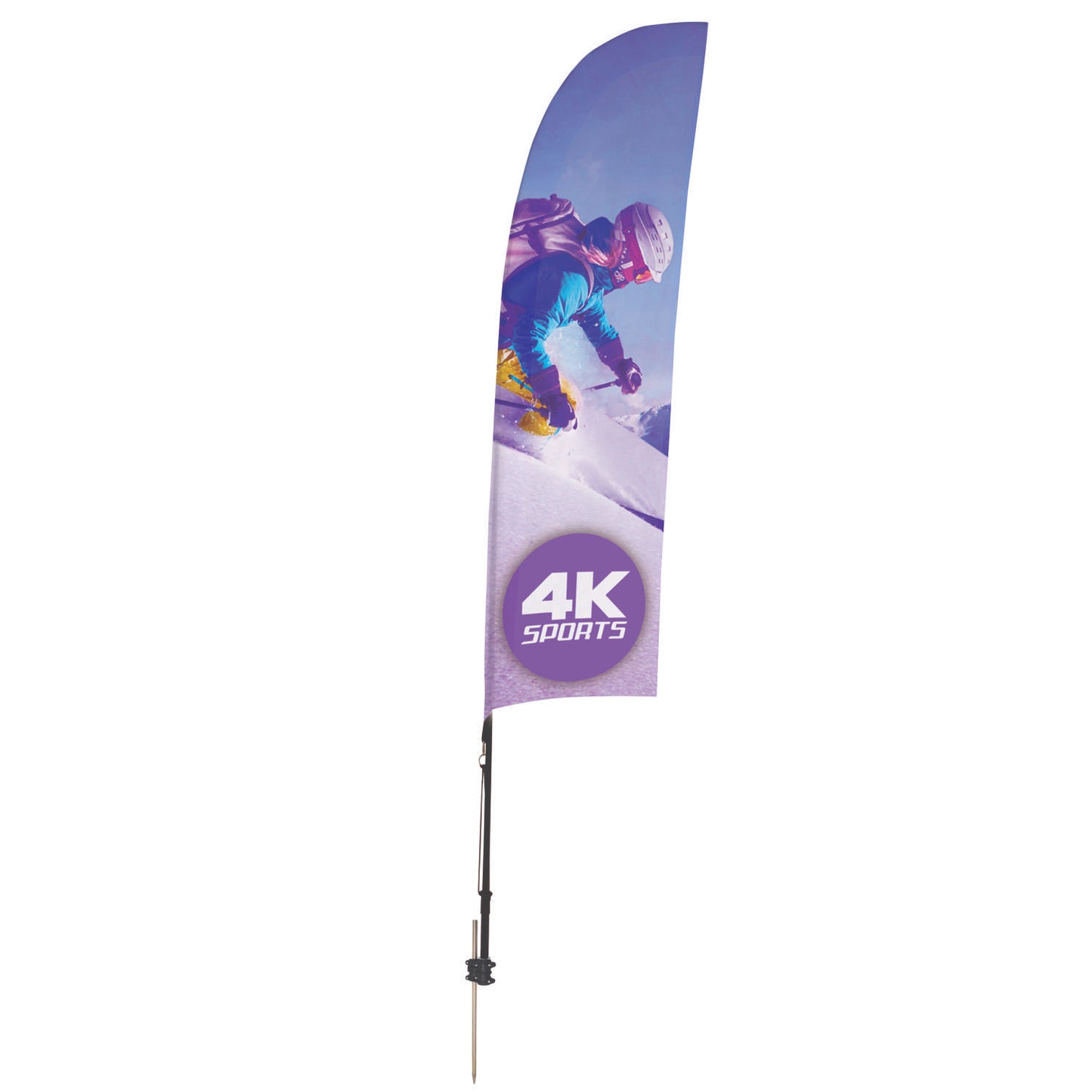 7' Streamline Blade Sail Sign Kit (Single-Sided with Ground Spike)