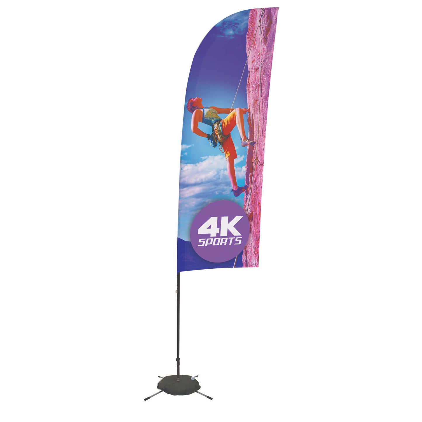 9' Streamline Blade Sail Sign Kit (Single-Sided with Scissor Base)