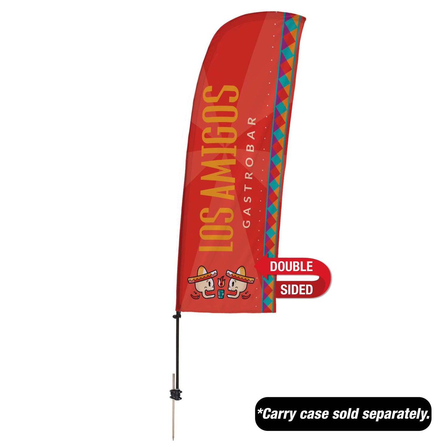 7.5' Value Blade Sail Sign Kit (Double-Sided with Spike Base)