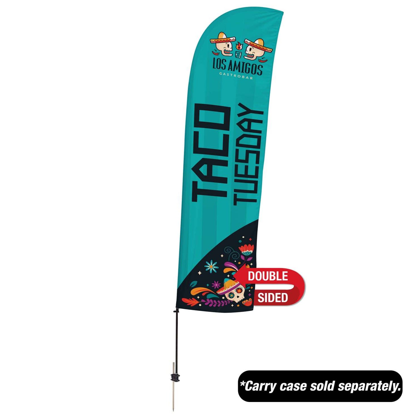 15' Value Blade Sail Sign Kit (Double-Sided with Value Spike & Ground Anchor)