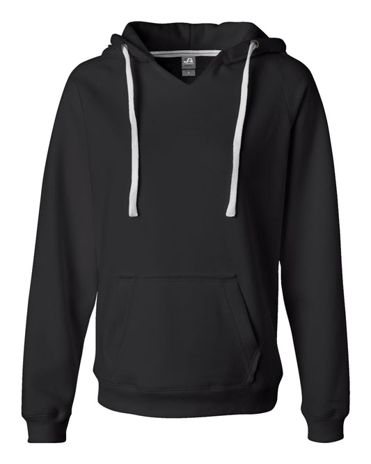 Women's Sueded V-Neck Hooded Sweatshirt - 8836