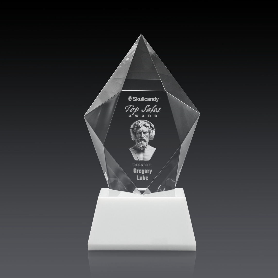 Devron 3D Award on Base - White
