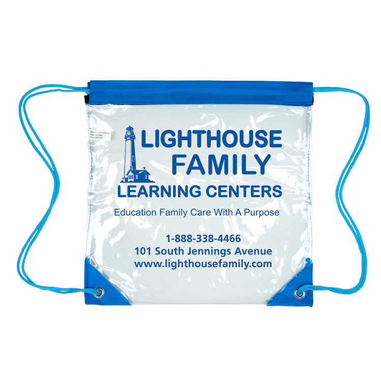 “Harris” Clear Vinyl Stadium Compliant Cinch Pack Backpack