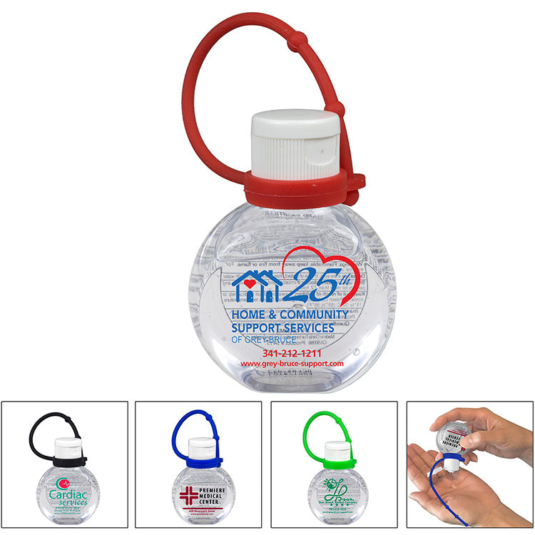 " Santiago SC"1 oz.Hand Sanitizer Antibacterial Gel with Adjustable Silicone Carry Strap- Spot Color