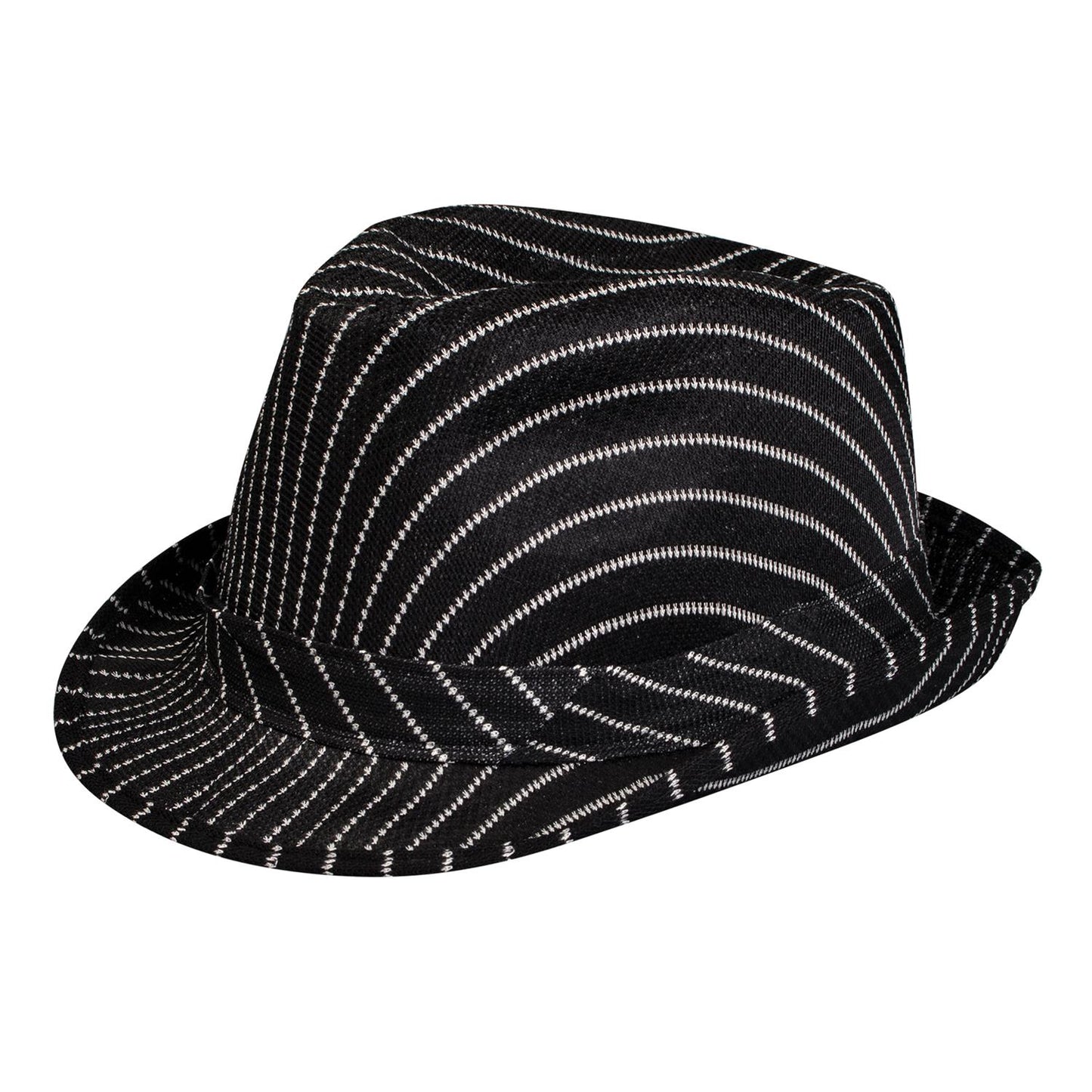 Black Black Pinstripe Fedora