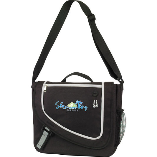 Black Saturn Messenger Bag