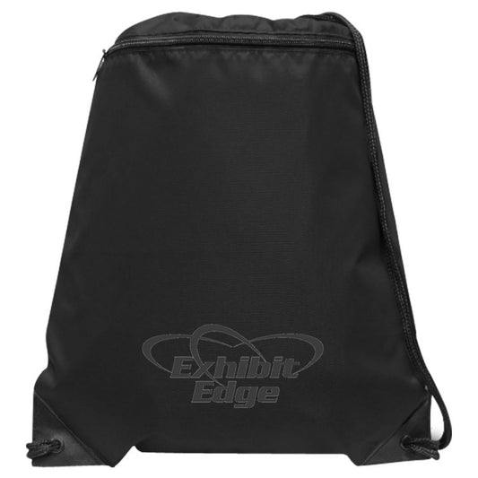 Black Zip-up Drawstring Pack