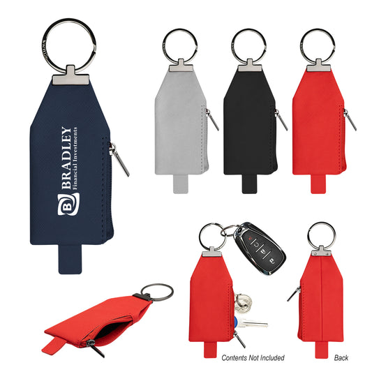 BLACK Harley Leatherette Pouch Key Tag