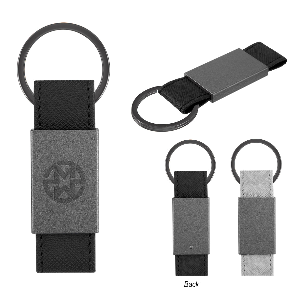 BLACK Paxton Leatherette Key Tag