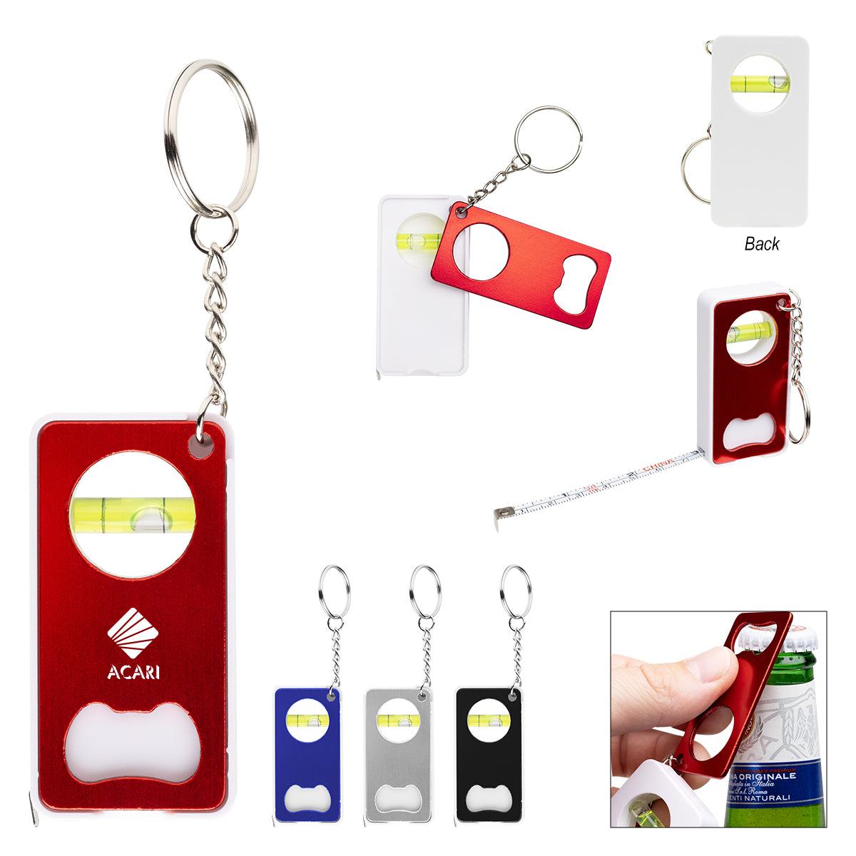 WHITE METALLIC BLACK Axis 3-In-1 Multi Tool Key Chain