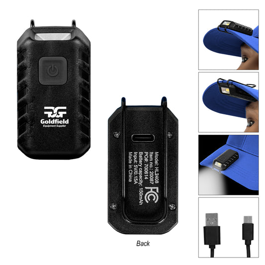 BLACK Rechargeable Cap Safety Light