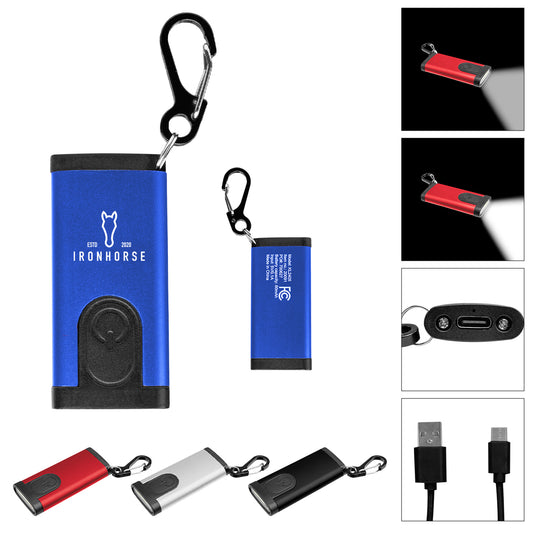 METALLIC BLACK Slim Rechargeable Cob Flashlight