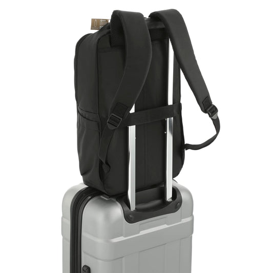 Front View of Black Tranzip Recycled 17" Computer Backpack