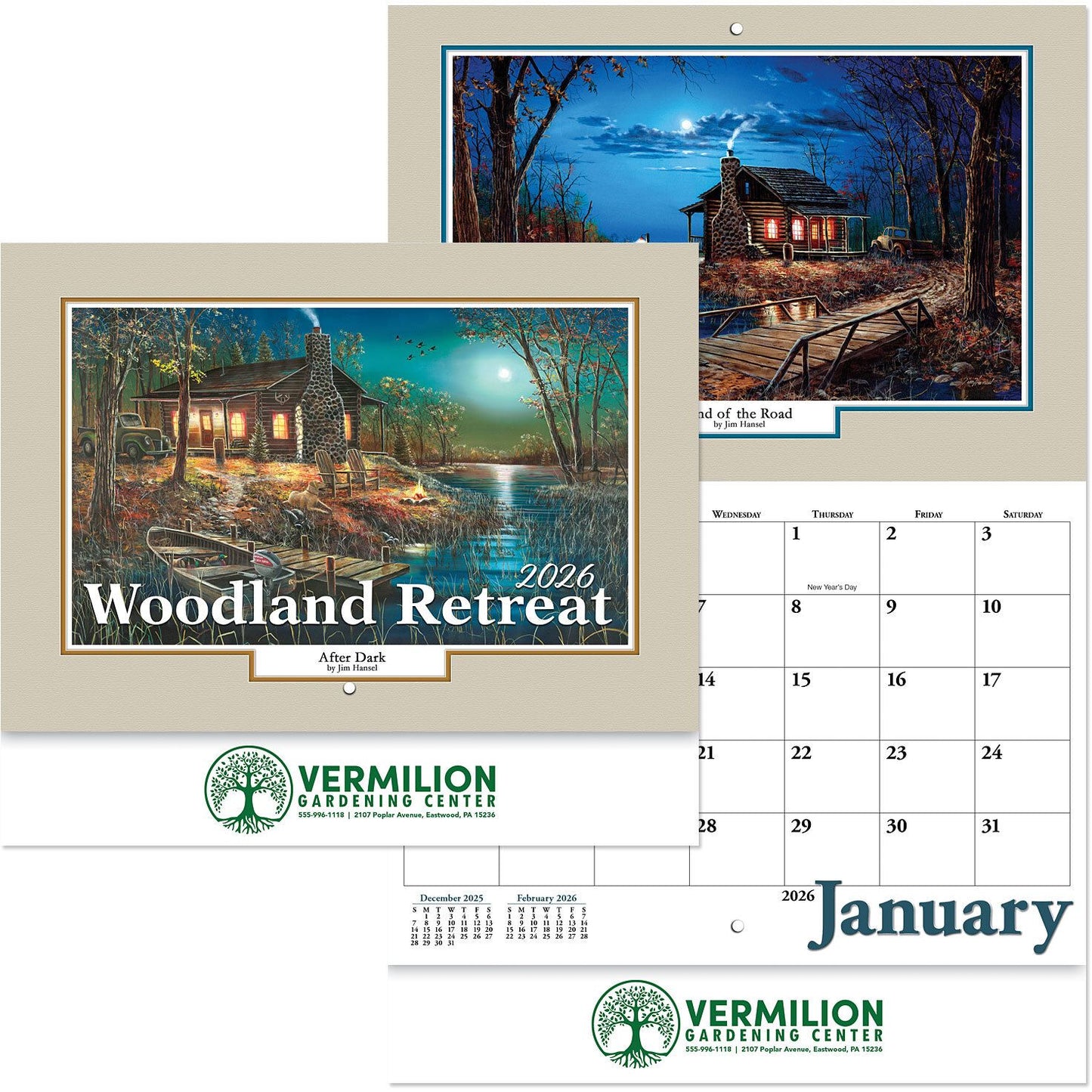 WOODLAND STAPLED WALL CALENDAR