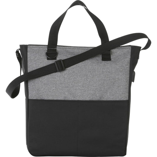 Front View of Gray Cameron Convention Tote w/ USB Port
