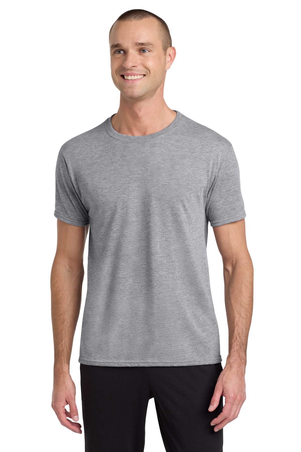 Front View of AthlHthr Jerzees Dri-Power 100% Polyester T-Shirt. 21M - S