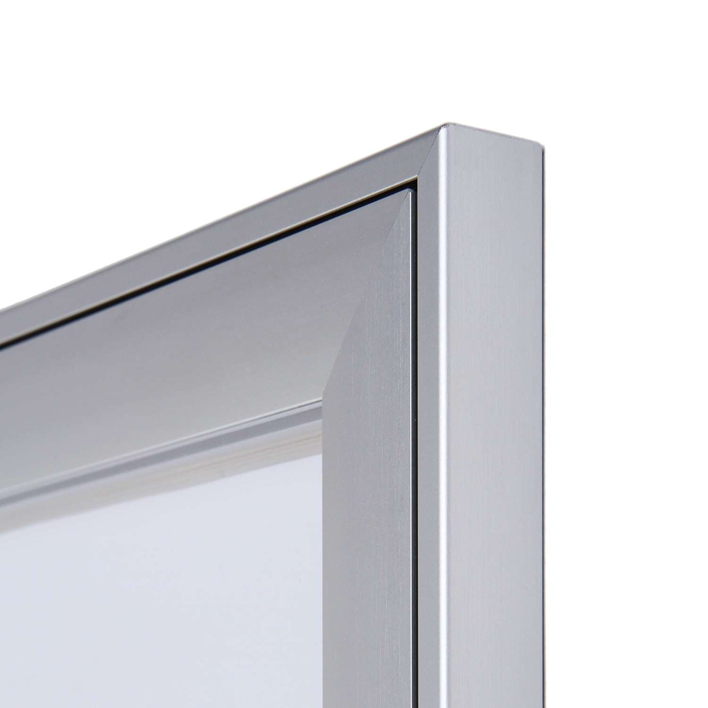 30"W x 28"H Indoor Enclosed Bulletin Board Silver FR