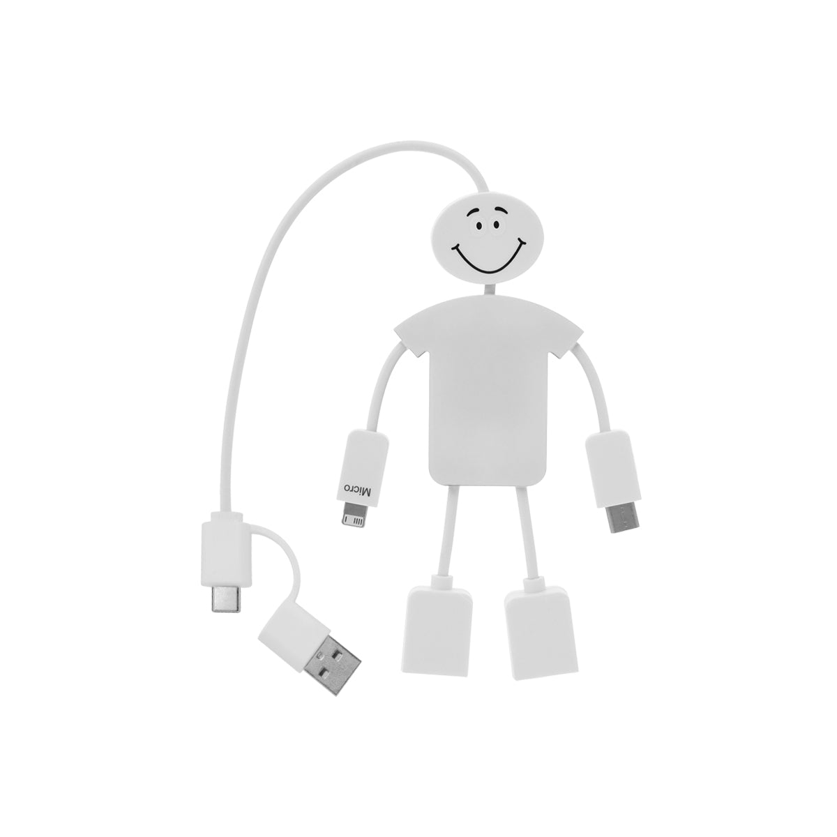 Techmate 3-In-1 Charging Cable & USB Hub 2.0