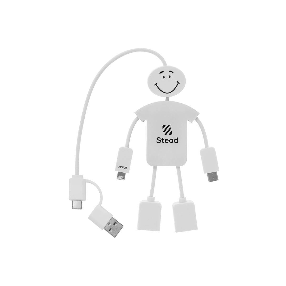 Techmate 3-In-1 Charging Cable & USB Hub 2.0