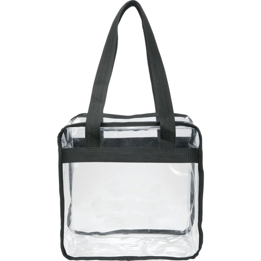 Black Game Day Clear Zippered Safety Tote
