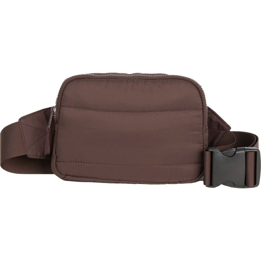 Front View of Brown Puffer Recycled Fanny Pack