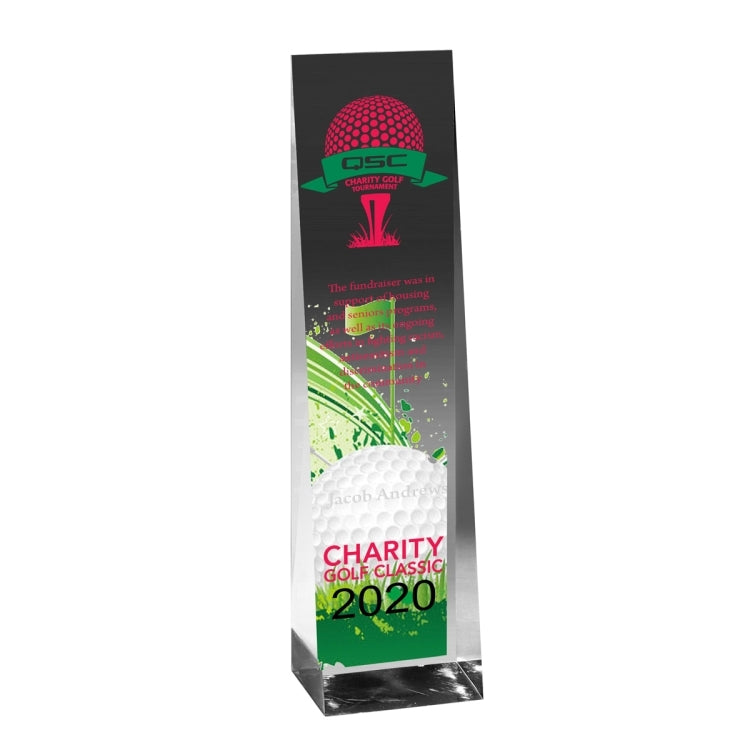 Screen Printed Angled Obelisk Award - 7 3/4"