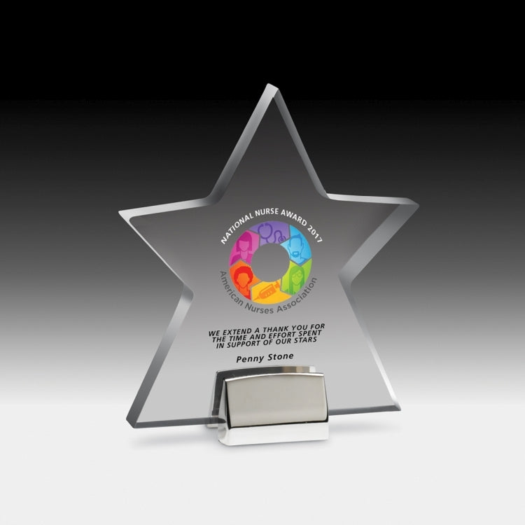 Star w/ Chrome Base - Laser Engraved