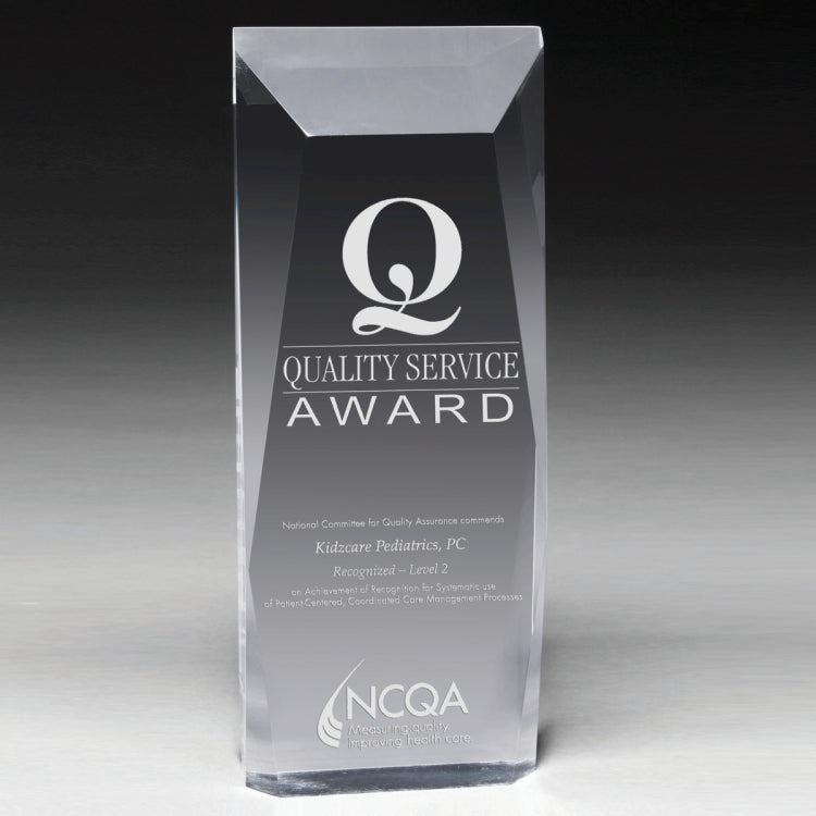 Faceted Obelisk Award - 8" 4-Color Process