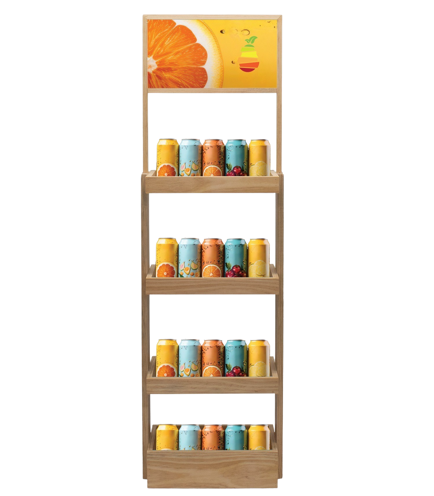 4-Shelf Wood Display Stand