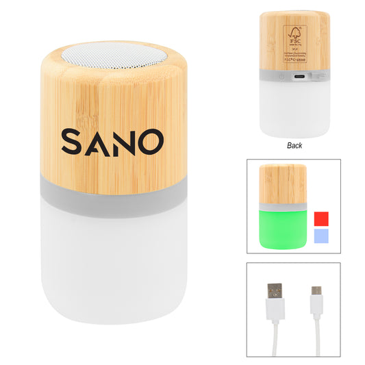 WOOD COLOR Bamboo Wireless Light Up Speaker 2.0