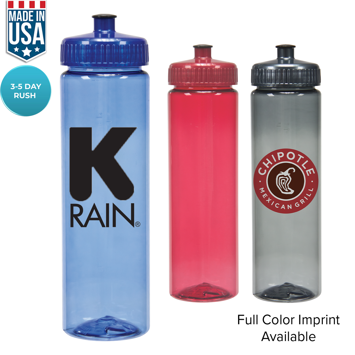 Blue Translucent 25 Oz Ek Color Water Bottle