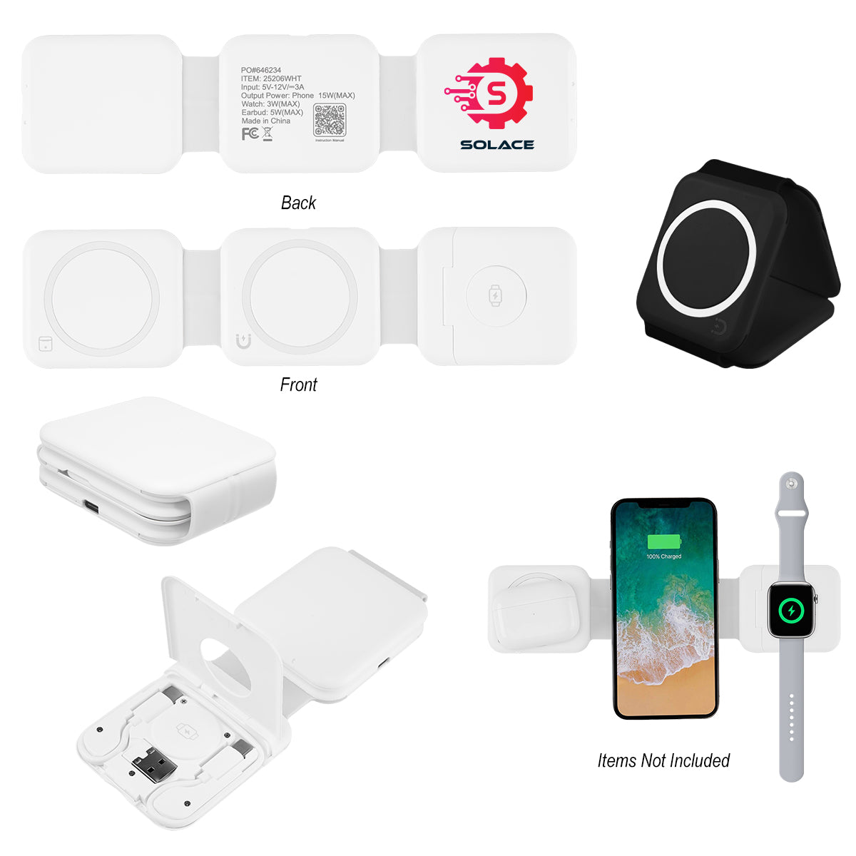 BLACK Tri-Fold Wireless Multi-Charger