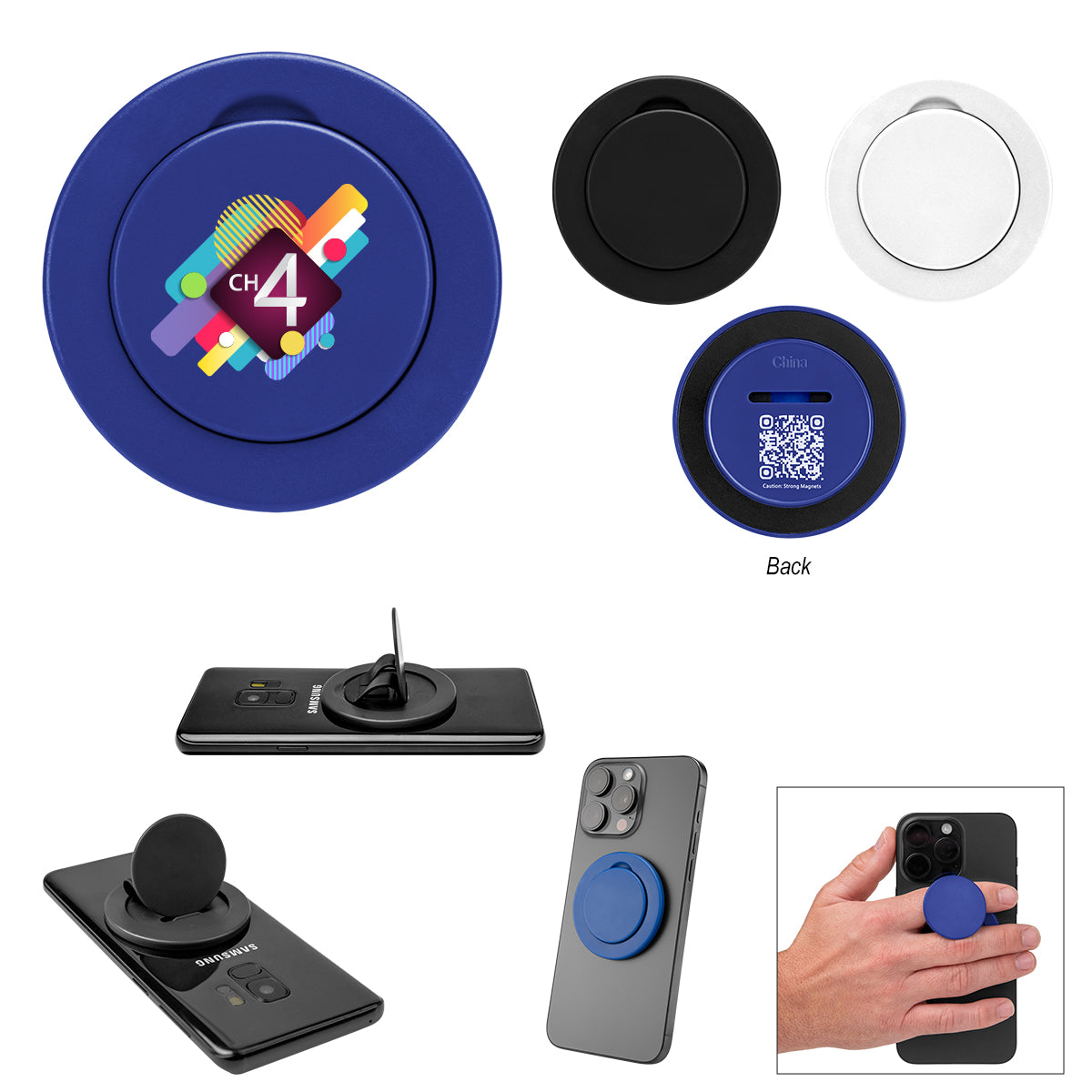 BLACK Magnetic Grip Phone Holder
