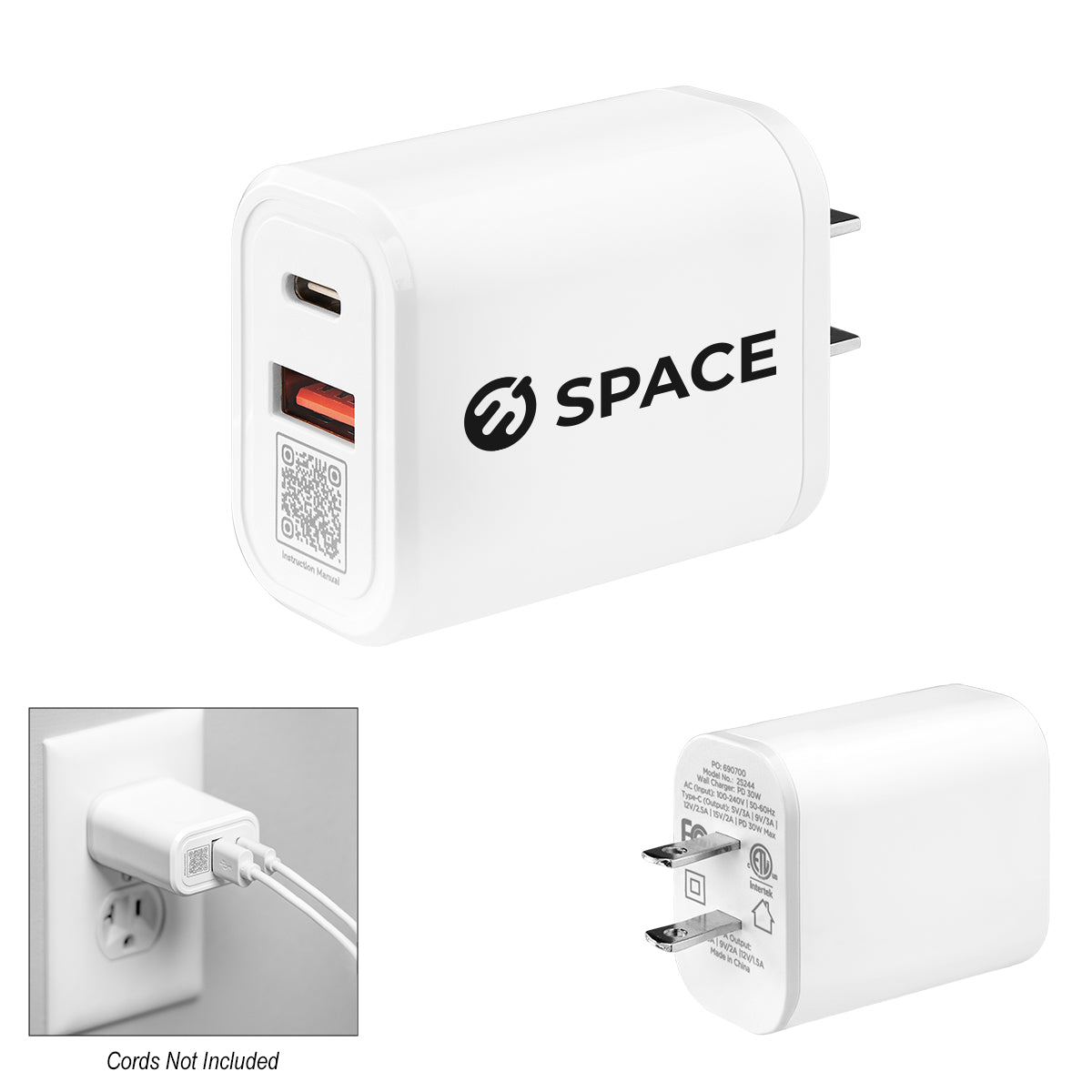 30W ETL Listed Wall Adapter