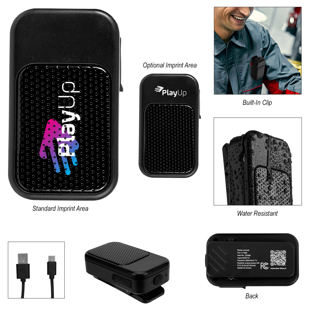 Clip-On Mini Mesh Front Speaker