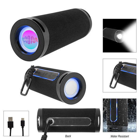 BLACK Wireless Barrel Speaker Flashlight