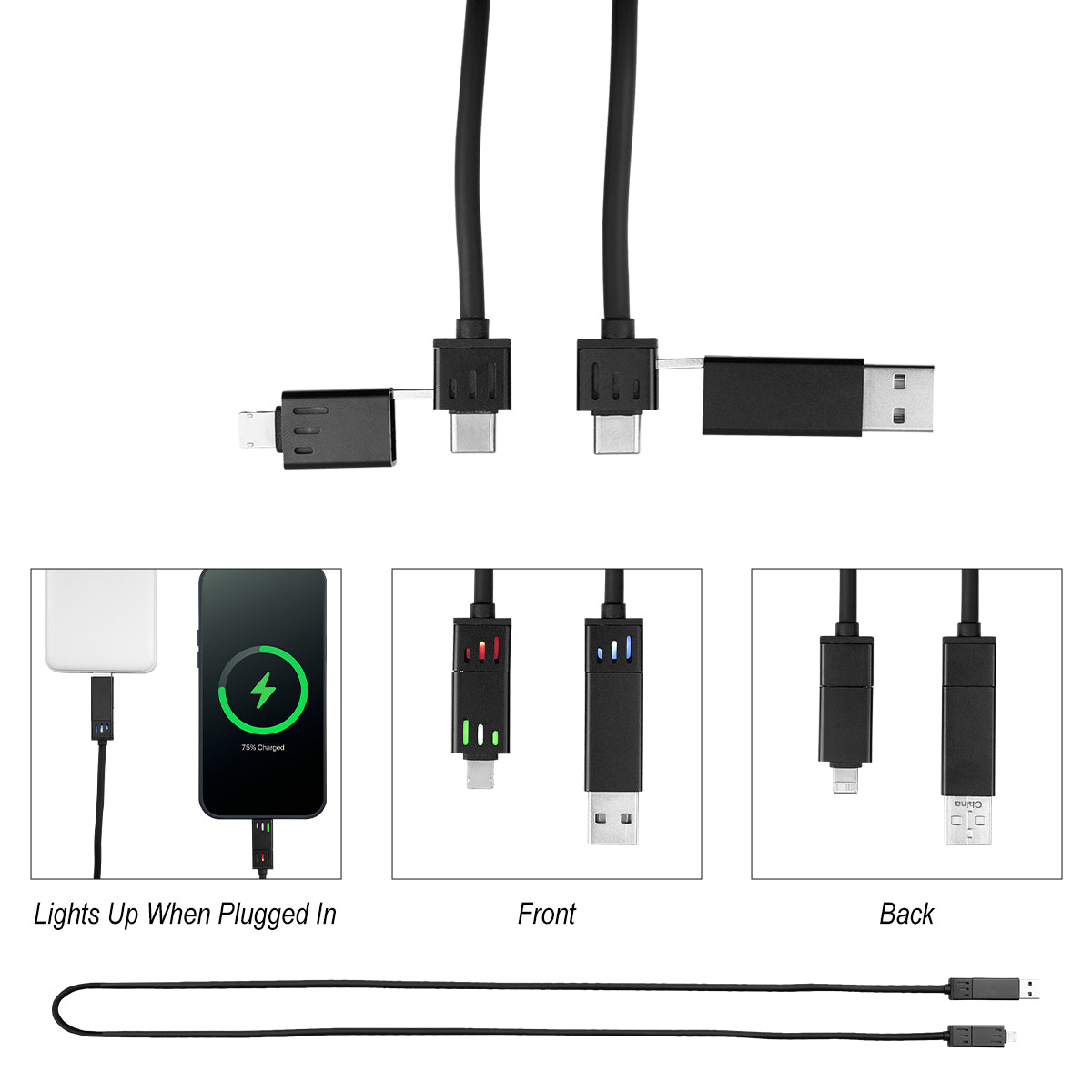 3' 100W Light-Up Quick Charge Cable
