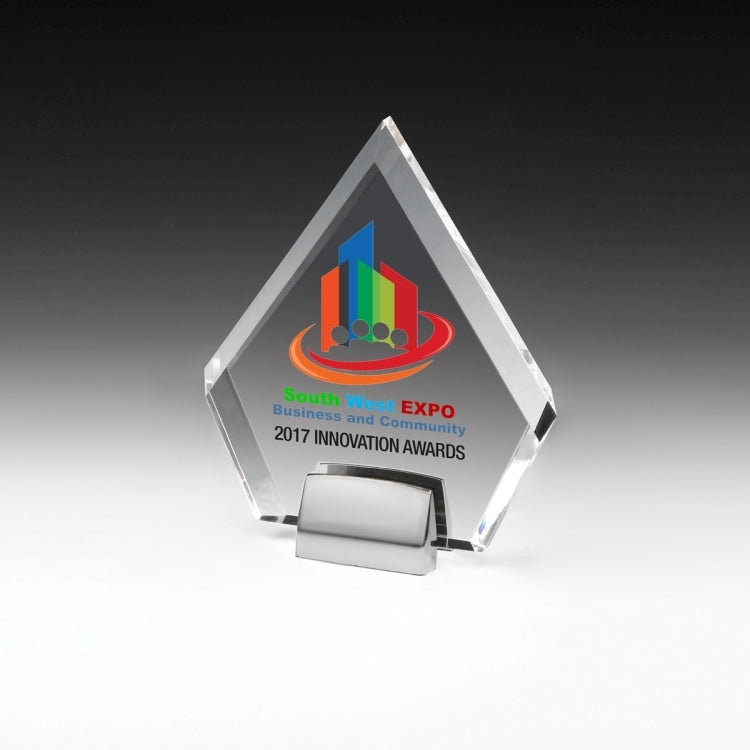 Diamond Award w/Chrome Base (6" x 7" x 3/4") - Screen Imprint