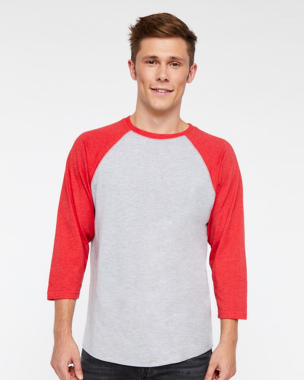 Men's Baseball Fine Jersey Three-Quarter Sleeve Tee - 6930