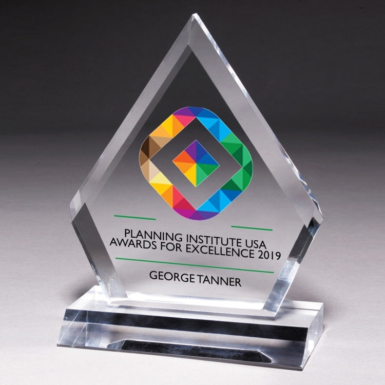 Multi-Faceted Acrylic Award - 53/4” x 7 1/2” - Screen Print