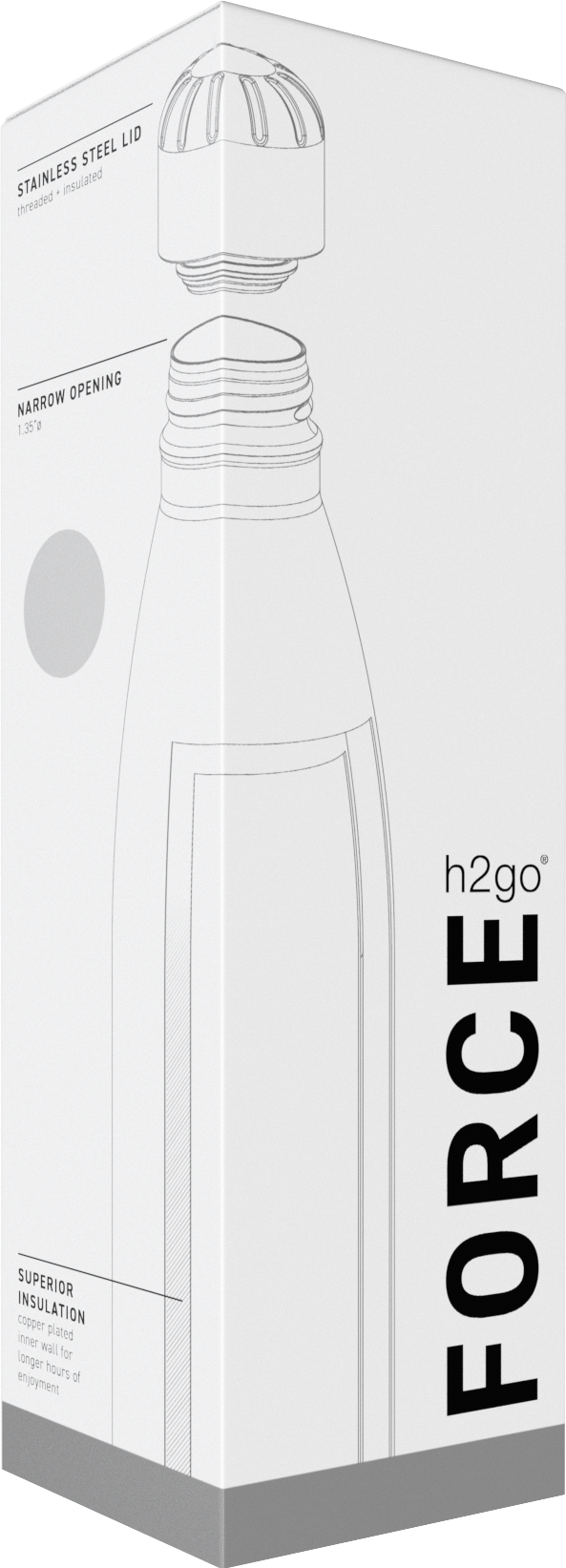 matte gray 26 oz h2go force