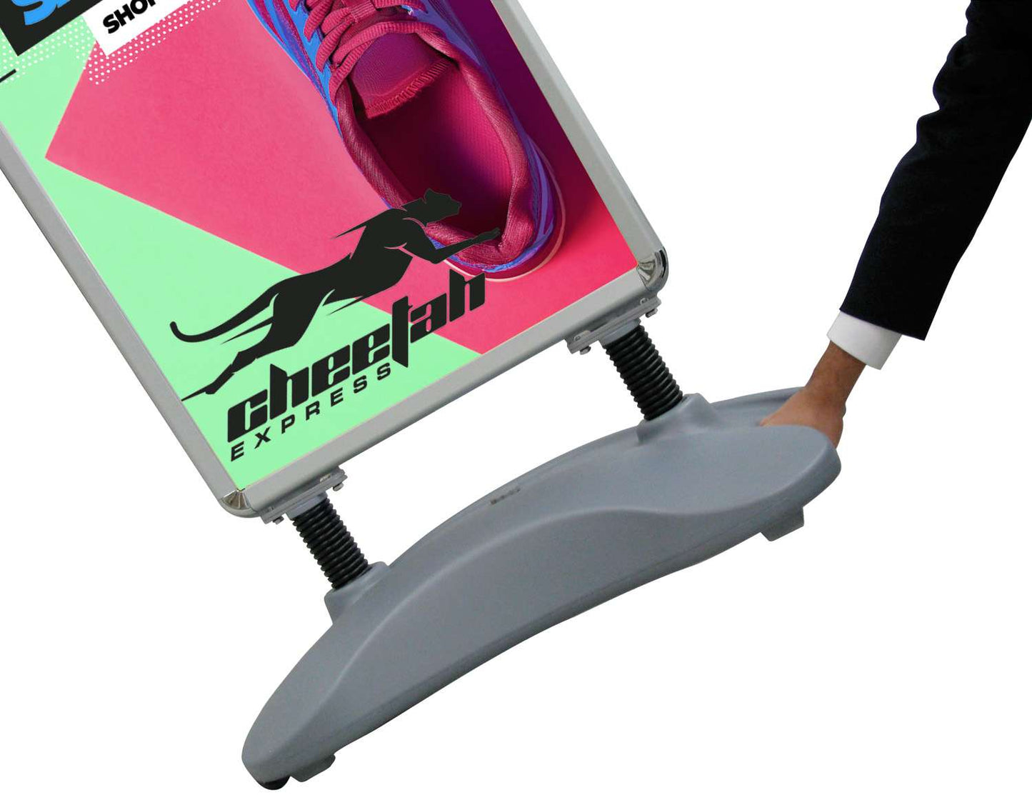 Outdoor Flex Sign with Ballast Base Hardware