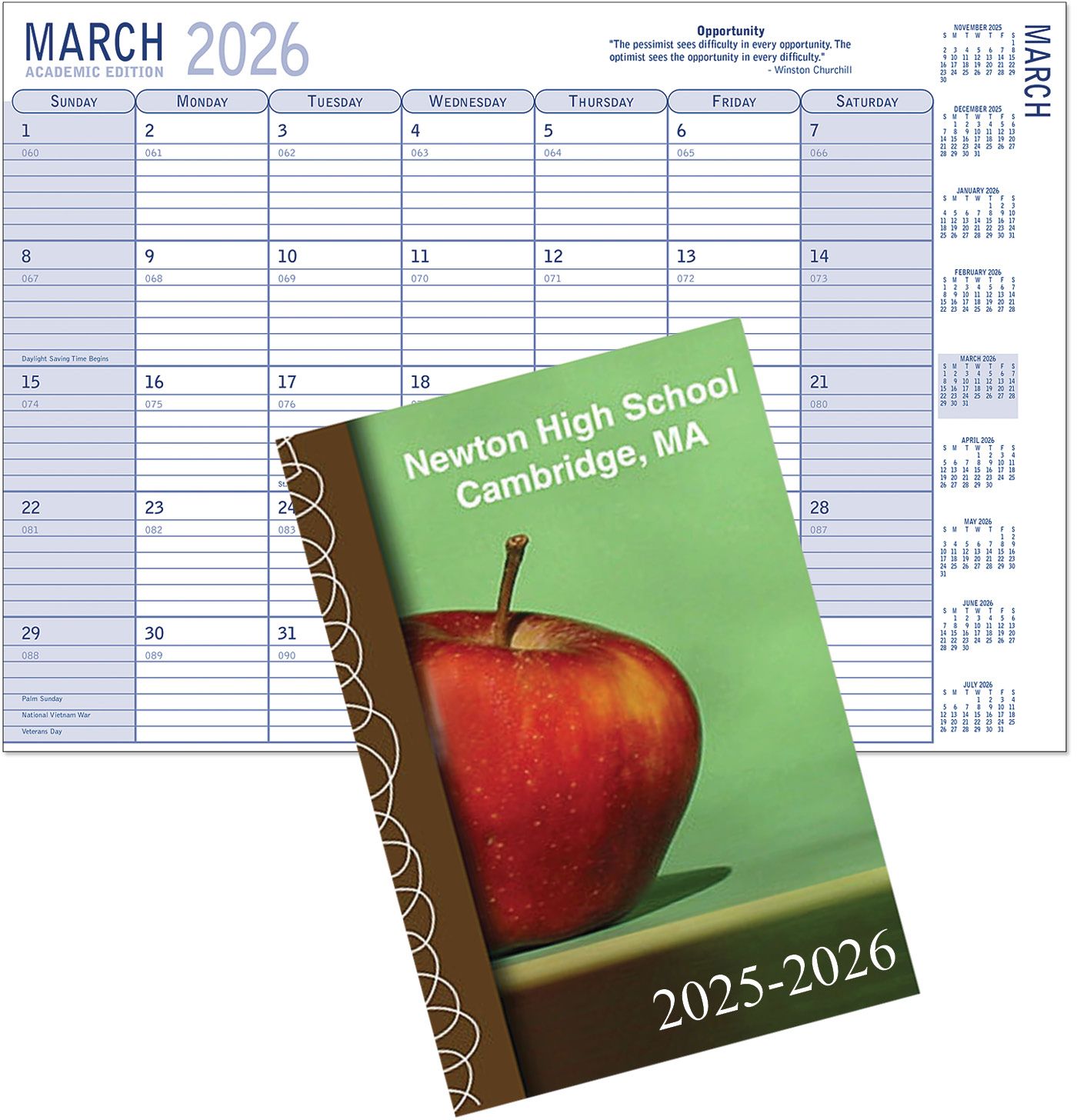 FULL COLOR 7X10 ACADEMIC MONTHLY PLANNER