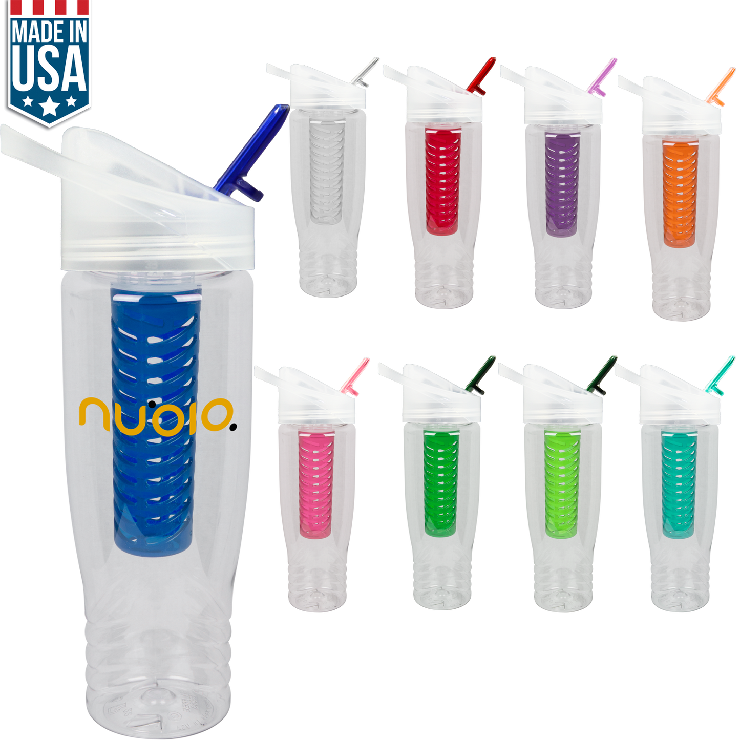 Blue 28 Oz Polyclean Color Fruit Fusion Water Bottle