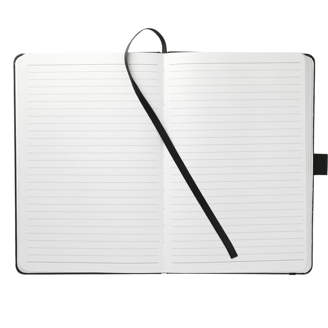 Front View of Black FSC® Mix 5.5” x 8.5” Mela Bound Journal