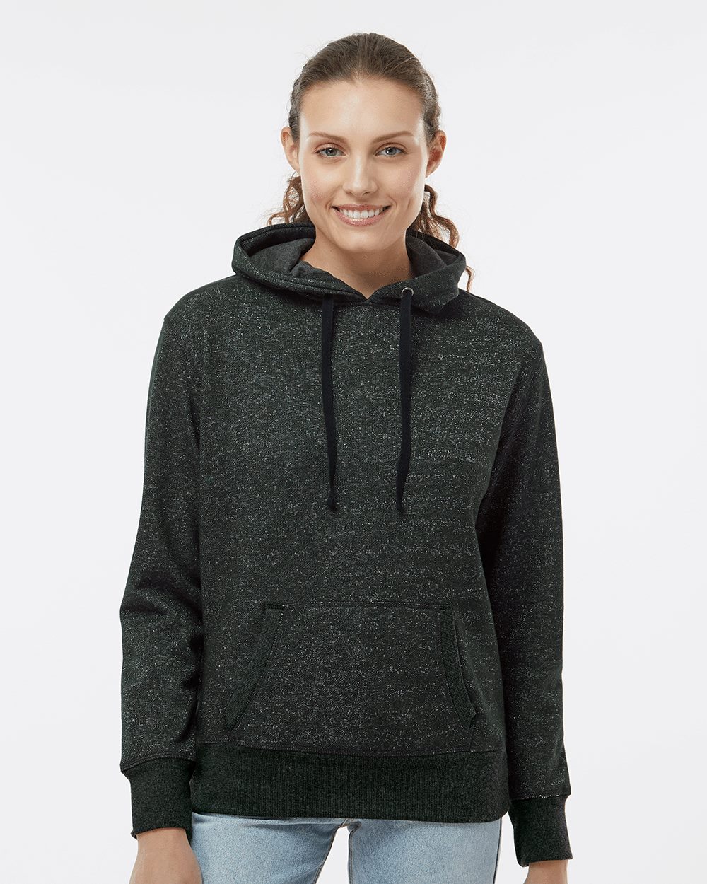 Women’s Glitter French Terry Hooded Sweatshirt - 8860