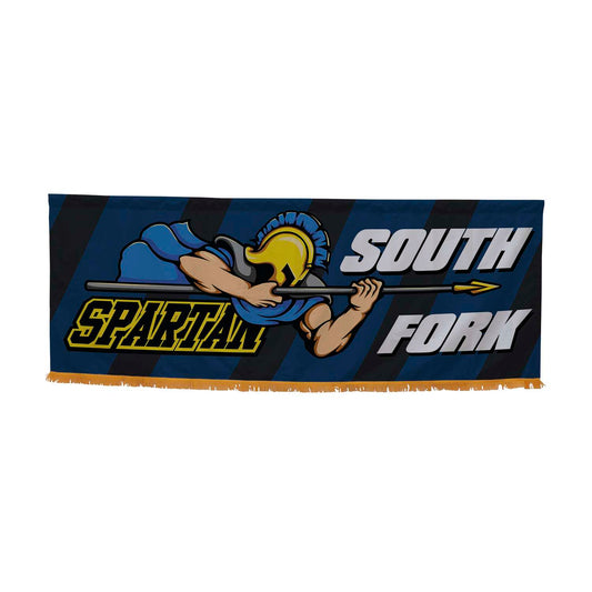 3' x 8' Parade Banner Straight Bottom with Gold Fringe