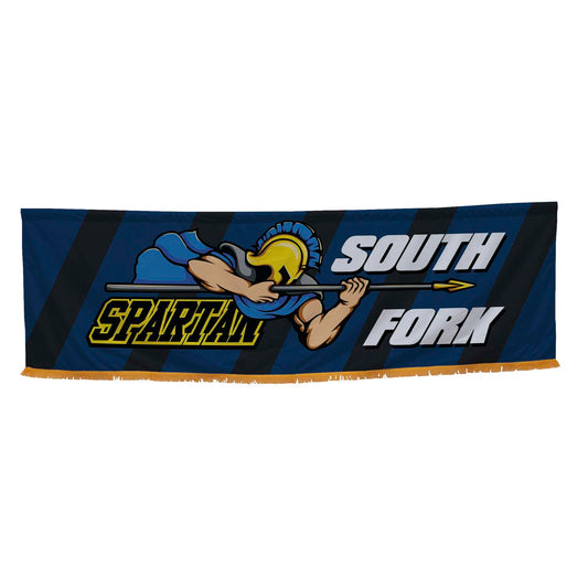 3' x 10' Parade Banner Straight Bottom with Gold Fringe