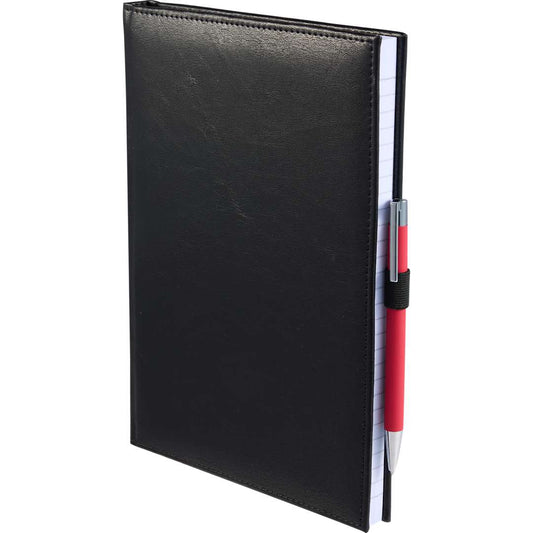 Front View of Black 7" x 10" FSC® Recycled Morano Large Journal