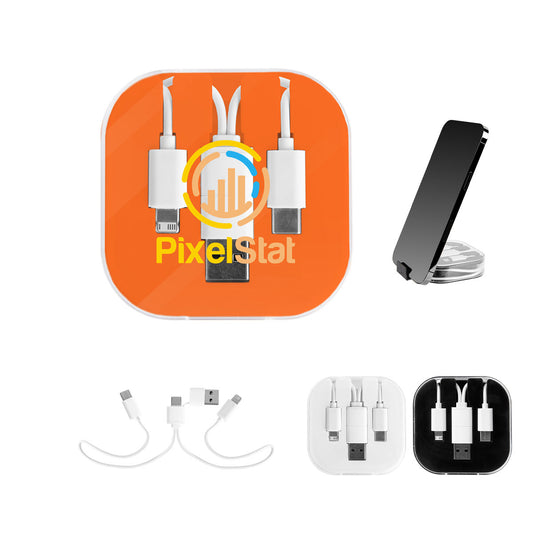 BLACK 3-In-1 Charging Cable With Phone Stand 2.0